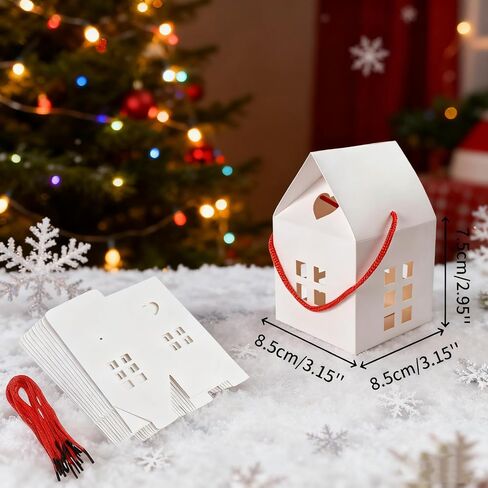HAN SHENG 30 Pcs House Shaped Candy Boxes Kraft Paper Gift Boxes Wedding Favor Boxes Candy Storage Boxes Packing Boxes Decoration for Wedding Christmas Birthday Party Ornament Container in Kuwait