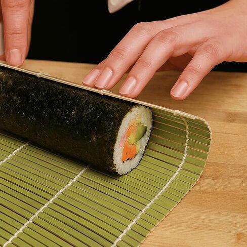 JapanBargain, 2-Pack Bamboo Sushi Rolling Mats, Square Traditional Makisu Rollers for Sushi Making, Natural Chemical-Free Bamboo, Durable and Reusable, 9.5" x 9.5" in Kuwait