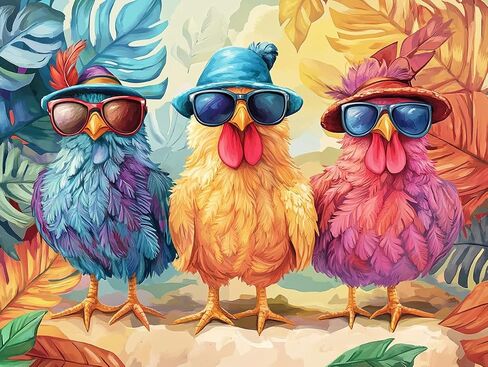 VAIIEYO 5D DIY Diamond Art Kits for Adults Rooster, Diamond Painting Animal, Paint by Number Full Drill Round Rhinestone Craft Canvas for Home Wall Decor Gift 12x16 inch-2 in Kuwait