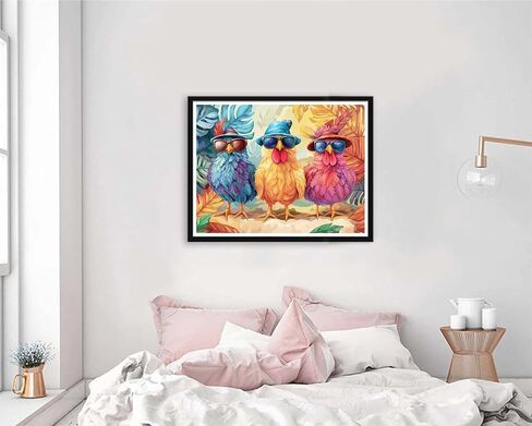VAIIEYO 5D DIY Diamond Art Kits for Adults Rooster, Diamond Painting Animal, Paint by Number Full Drill Round Rhinestone Craft Canvas for Home Wall Decor Gift 12x16 inch-2 in Kuwait