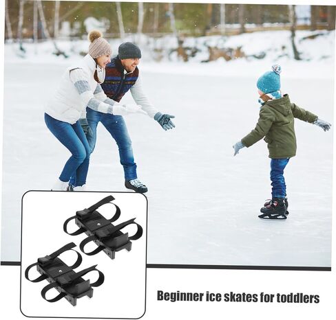 1Pair Ice Skates with Fixing Straps Stable Dual Design for Beginners Ice Skating Training Aid for Outdoor Rinks and Winter Fun in Saudi Arabia