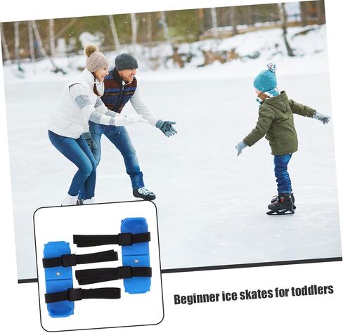 DECHOUS Kids Adjustable Ice Skates with Straps 2-Piece Protective Covers for Toddlers Safe Outdoor Skating Support Adjustable Size for Growing Feet for Beginners in Saudi Arabia