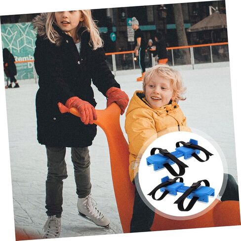 DECHOUS Kids Adjustable Ice Skates with Straps 2-Piece Protective Covers for Toddlers Safe Outdoor Skating Support Adjustable Size for Growing Feet for Beginners in Saudi Arabia