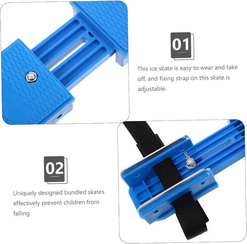 DECHOUS Kids Adjustable Ice Skates with Straps 2-Piece Protective Covers for Toddlers Safe Outdoor Skating Support Adjustable Size for Growing Feet for Beginners in Saudi Arabia