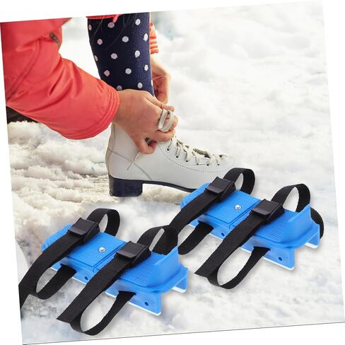 1Pair Ice Skates with Fixing Straps Safe and Stable Beginner Skating Shoes for Portable Ice Skating Skates Fall Design for in Saudi Arabia