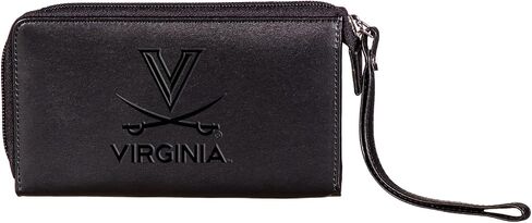 Team Sports America NCAA Clemson University Brown Leather Wristlet Wallet for Women| Zip Closure Phone Holder Clutch Wallet with Wrist Strap | Officially Licensed Stamped Logo | Gift Box Included in Saudi Arabia