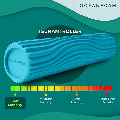 أسطوانة تسونامي من Oceanfoam (رخامية سوداء) - أسطوانة إسفنجية ناعمة ومزخرفة للعلاج الطبيعي وآلام الظهر والتمرين والتمدد - ذات ملمس مموج - اليوغا وألعاب القوى والعافية - كبيرة جدًا 66 سم × 5.9 سم. in Saudi Arabia