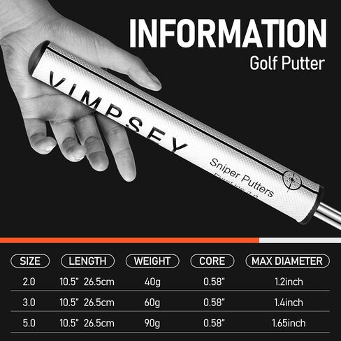 Golf Putter Grip 3.0 |Round Shape, Comfortable Polyurethane with a Unique Parallel Design | Lightweight Golf Club Putter Grips in Saudi Arabia