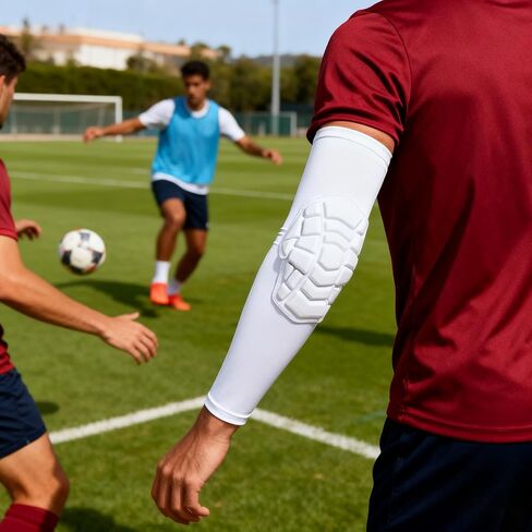 Football Arm Pads Padded Arm Sleeves Compression Crashproof Elbow Pads for Kid, Youth and Adult, Protective Support for Soccer Basketball Volleyball Wrestling 1 Pair in Saudi Arabia