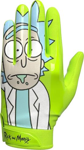 Phenom Elite Rick and Morty Football Gloves – VPS1 | Slime Green | Lightweight, Super Sticky Receiver Gloves for Adults & Kids in Kuwait