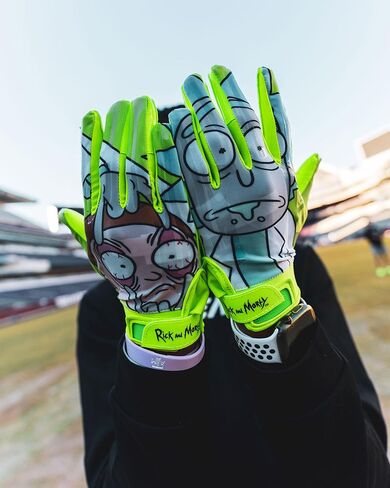 Phenom Elite Rick and Morty Football Gloves – VPS1 | Slime Green | Lightweight, Super Sticky Receiver Gloves for Adults & Kids in Kuwait
