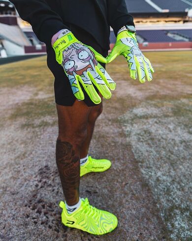 Phenom Elite Rick and Morty Football Gloves – VPS1 | Slime Green | Lightweight, Super Sticky Receiver Gloves for Adults & Kids in Kuwait