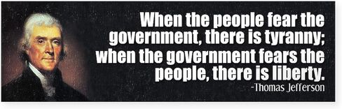 CafePress Jefferson: Liberty Vs. Tyranny Sticker (Bumper) 10"x3" Rectangle Vinyl Bumper Sticker Car Decal in Saudi Arabia