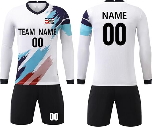 Adults Teens Kids Long Sleeve Soccer Shirt Unisex Breathable Lightweight Long Sleeve Football Jersey in Saudi Arabia