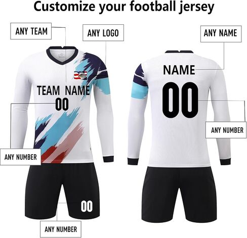 Adults Teens Kids Long Sleeve Soccer Shirt Unisex Breathable Lightweight Long Sleeve Football Jersey in Saudi Arabia