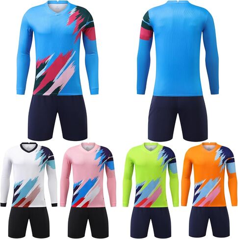 Adults Teens Kids Long Sleeve Soccer Shirt Unisex Breathable Lightweight Long Sleeve Football Jersey in Saudi Arabia