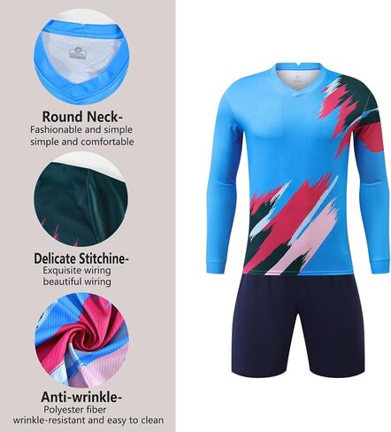 Adults Teens Kids Long Sleeve Soccer Shirt Unisex Breathable Lightweight Long Sleeve Football Jersey in Saudi Arabia