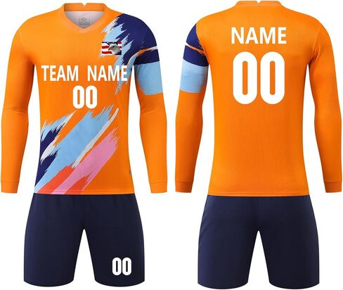 Adults Teens Kids Long Sleeve Soccer Shirt Unisex Breathable Lightweight Long Sleeve Football Jersey in Saudi Arabia