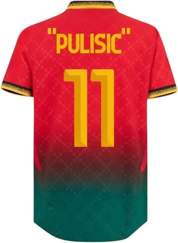 قميص ميلان 24/25 Pulisic #11 لكرة القدم باللون الأحمر للرجال إصدار المعجبين in Saudi Arabia