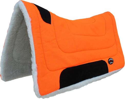 CHALLENGER Horse 28"x30" Western Contoured Faux Fur Padded Saddle Pad Orange 39143OR in Saudi Arabia