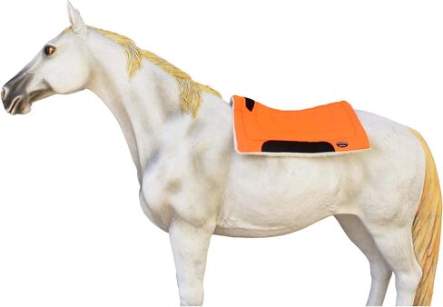 CHALLENGER Horse 28"x30" Western Contoured Faux Fur Padded Saddle Pad Orange 39143OR in Saudi Arabia