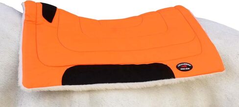 CHALLENGER Horse 28"x30" Western Contoured Faux Fur Padded Saddle Pad Orange 39143OR in Saudi Arabia