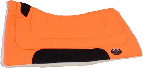 CHALLENGER Horse 28"x30" Western Contoured Faux Fur Padded Saddle Pad Orange 39143OR in Saudi Arabia