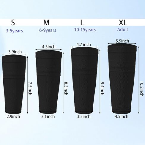 2 Pairs Kids Youth Soccer Shin Guard Sleeves Boy Girl Shin Guard Sleeves with Insert Pocket for Football Soccer Basketball Sport Training in Saudi Arabia