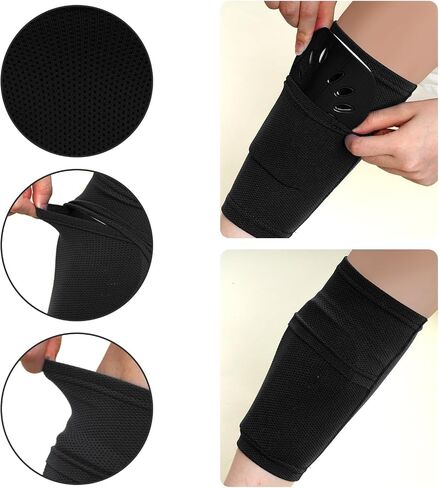 2 Pairs Kids Youth Soccer Shin Guard Sleeves Boy Girl Shin Guard Sleeves with Insert Pocket for Football Soccer Basketball Sport Training in Saudi Arabia