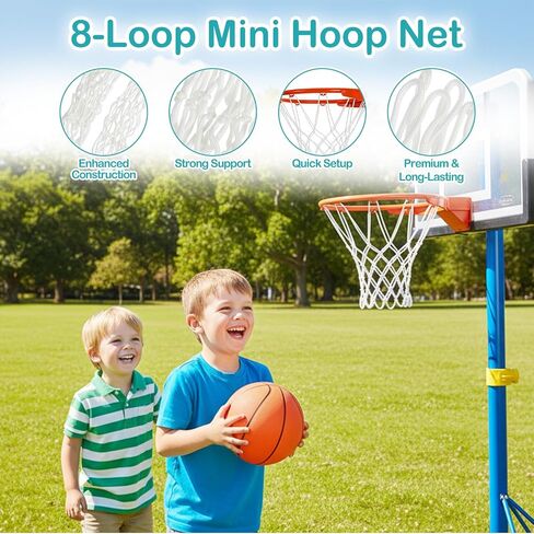 2Pack 8 Loops Mini Basketball Net Replacement, Heavy-Duty Nylon Little Small Basketball Net for Indoor Door Room Walls 8"-10.25" Hoop in Saudi Arabia
