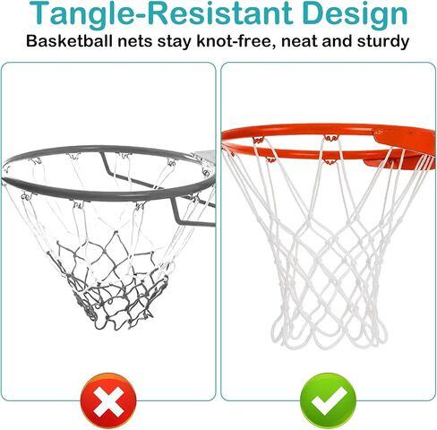 2Pack 8 Loops Mini Basketball Net Replacement, Heavy-Duty Nylon Little Small Basketball Net for Indoor Door Room Walls 8"-10.25" Hoop in Saudi Arabia