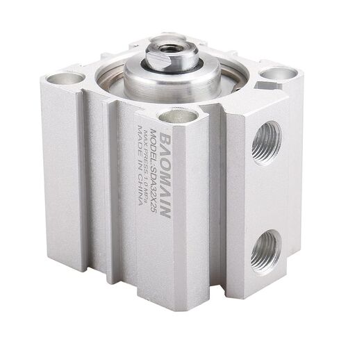 Baomain Compact Thin Air Cylinder SDA 16-10, Double Action Thin Pneumatic 16mmx10mm, 0.63 Inch (16mm) bore and 0.39 Inch (10mm) Stroke,Suitable for Small Machinery, Stroke M5 Port in Kuwait