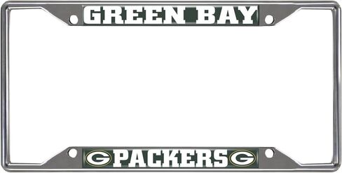 FANMATS 15532 Green Bay Packers Chrome Metal License Plate Frame, Team Colors, 6.25in x 12.25in in Saudi Arabia