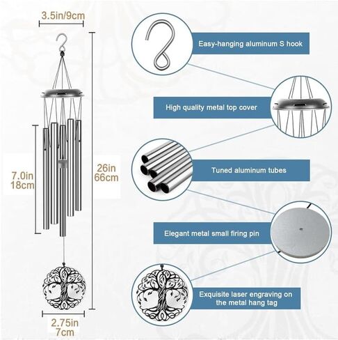 الرياح الدقات التعاطف الرياح الدقات لفقدان أحد أفراد أسرته الهدايا التذكارية ملهمة WindChimes للديكور أجراس إيولايان in Saudi Arabia