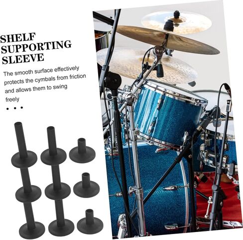 Totority 12pcs Drum Kit Cymbal Sleeves with Flange Base Reliable Percussion Accessories for Cymbal and Hi Hat Felts Replacement Easy to Install Compatible with Drum Black in Saudi Arabia
