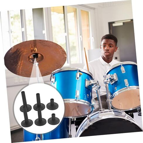 Totority 12pcs Drum Kit Cymbal Sleeves with Flange Base Reliable Percussion Accessories for Cymbal and Hi Hat Felts Replacement Easy to Install Compatible with Drum Black in Saudi Arabia