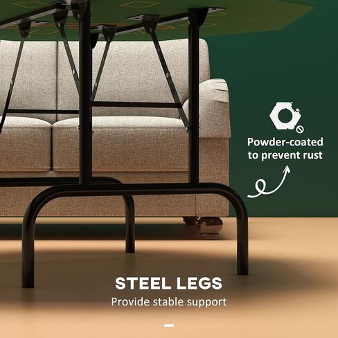 Soozier Poker Table Foldable 47" Octagon Casino Table Blackjack Texas Holdem Poker Table for 8 Players with Chips Tray and Cup Holders, Green in Kuwait