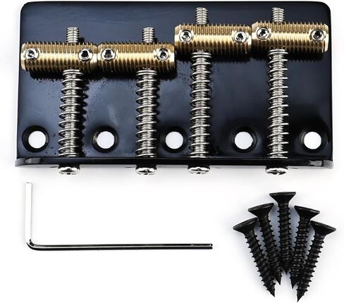 جسر الجيتار الكهربائي Chrome Electric مع سرد من الفولاذ المقاوم للصدأ سرد اللوحة 4 سلسلة جسر ثابتة متوافقة مع قطع الجاز باسين باس جاز in Kuwait