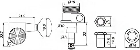 موالفات قفل الجيتار، 6 مضمنة، مطلية بالذهب، نسبة 20:1، طراز عتيق، BSJ07LK2، صنع في كوريا in Kuwait