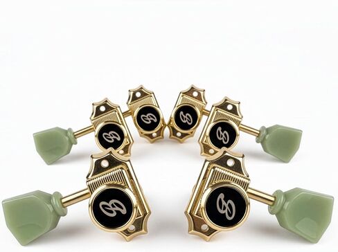 موالفات قفل الجيتار ذات الطراز العتيق من BBSTONE، نسبة 16:1، أزرار حجر المفاتيح اللؤلؤية، ذهبي، صنع في كوريا in Kuwait