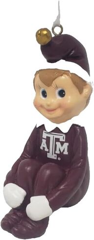 Holiday Elf Resin Christmas Ornament Compatible with Texas A&M Aggies in Saudi Arabia