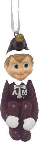 Holiday Elf Resin Christmas Ornament Compatible with Texas A&M Aggies in Saudi Arabia