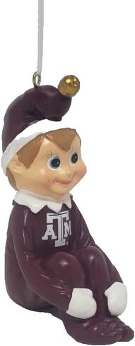 Holiday Elf Resin Christmas Ornament Compatible with Texas A&M Aggies in Saudi Arabia