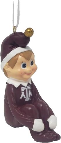 Holiday Elf Resin Christmas Ornament Compatible with Texas A&M Aggies in Saudi Arabia