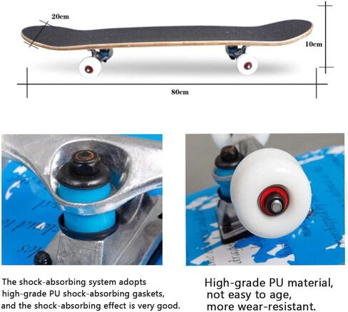 Standard Skateboards for Beginners Kids Boys Girls Youths Adults Starter-Complete Skate Boards 31''x 8'' Maple Wood Skateboard in Saudi Arabia
