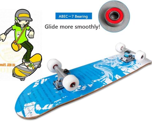 Standard Skateboards for Beginners Kids Boys Girls Youths Adults Starter-Complete Skate Boards 31''x 8'' Maple Wood Skateboard in Saudi Arabia