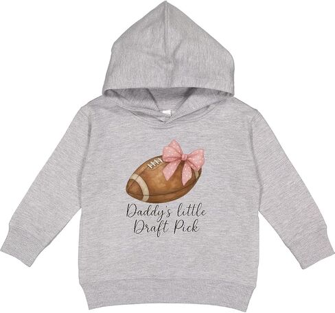 سترة بقلنسوة للأطفال الصغار من Inktastic Daddy's Little Draft Pick لكرة القدم بفيونكة وردية in Kuwait