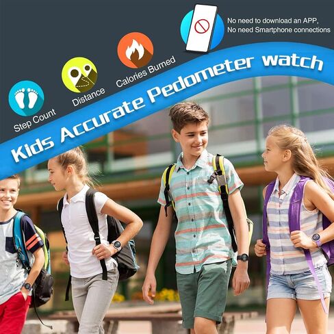Kids Digital Pedometer Watch, Non-Bluetooth Fitness Tracker Watch, Steps Counter, Alarm Clock, Stopwatch, Gift for Children Teens Girls Boys in Saudi Arabia