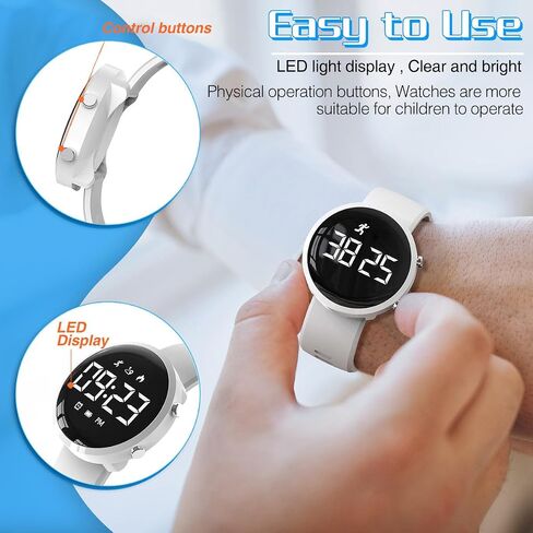 Kids Digital Pedometer Watch, Non-Bluetooth Fitness Tracker Watch, Steps Counter, Alarm Clock, Stopwatch, Gift for Children Teens Girls Boys in Saudi Arabia