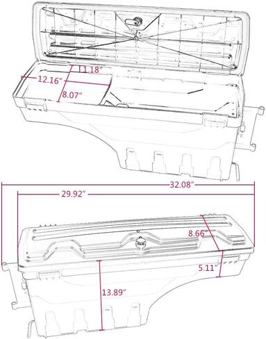 PIT66 2Pcs Lockable Truck Bed Storage Box Toolbox, Compatible with 2017-2023 Ford F250 F350 Super Duty 17-23, Left Driver + Right Passenger Sides Tool Box Drawer Set in Saudi Arabia